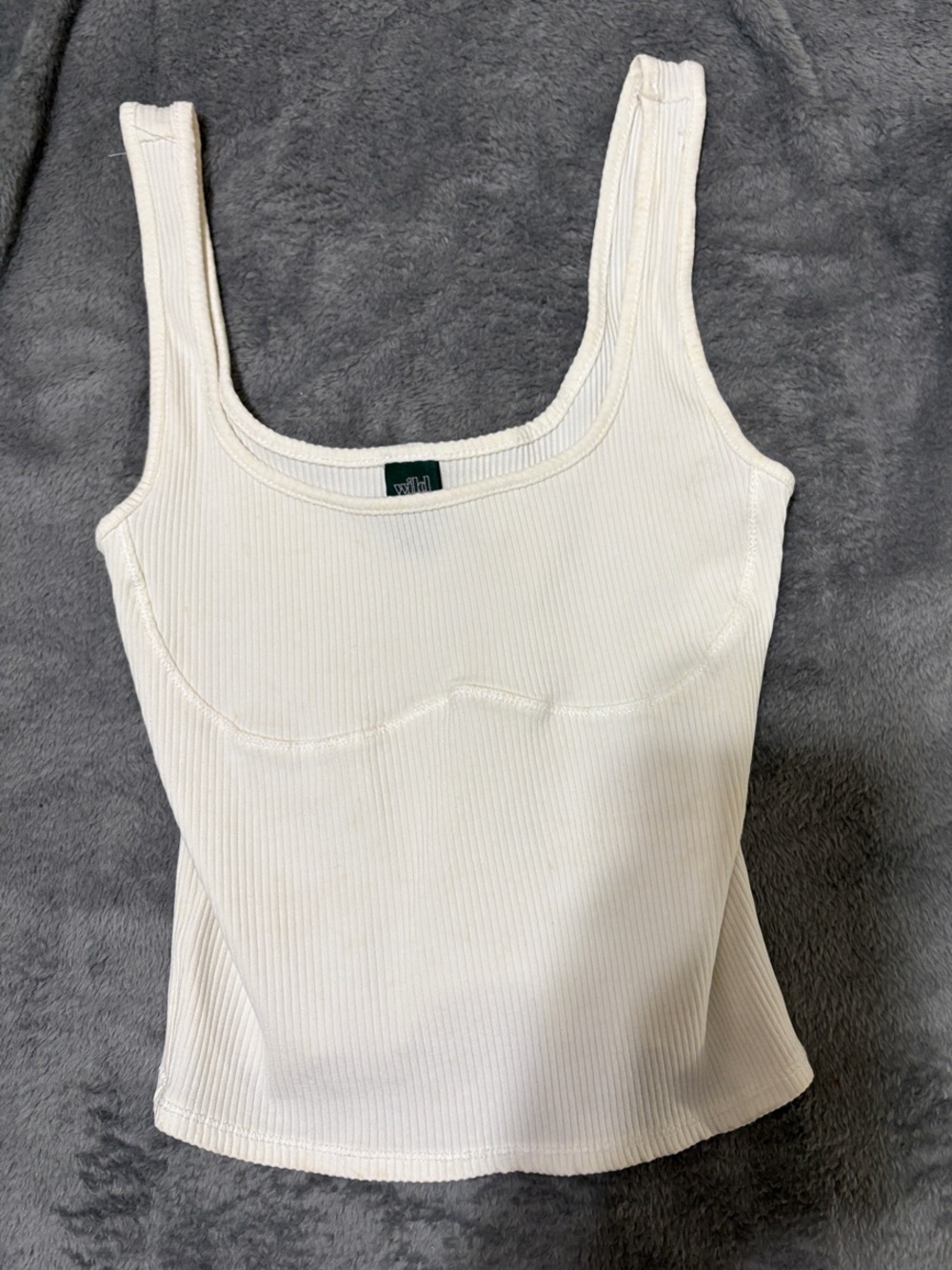 wild fable White Ribbed Scoop Tank